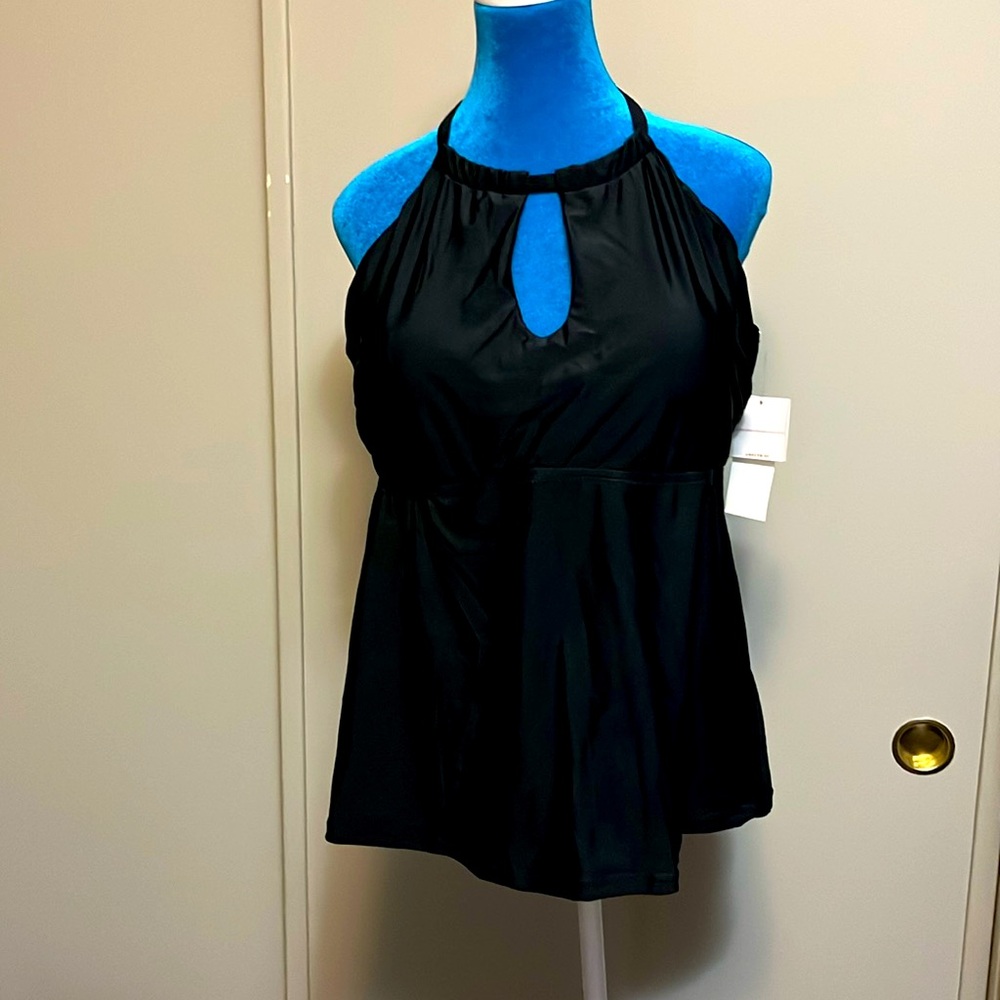Women’s black bathing suit tank top
